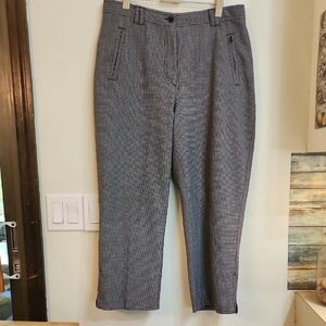 Christopher & Banks Women's Gray Checkered Cropped Pants